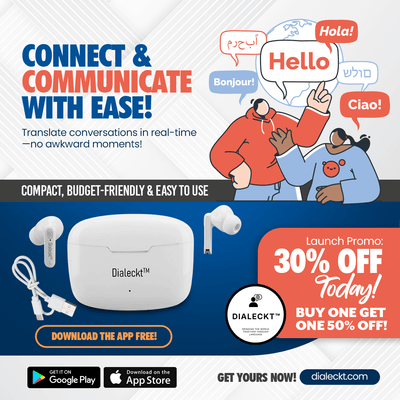 Dialeckt™ Universal Language Earbuds